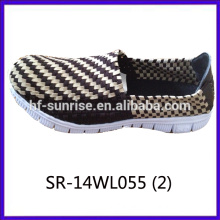 2014 new styles SR-14WL055 mix colors hand woven strap shoes